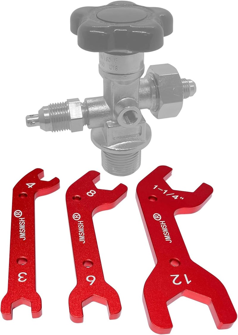 JMSMSH NOS Nitrous Bottle Nut Wrench 3-Piece set-AN3.AN4.An6 AN8.An12(1-1/4 inch),Bottle Nut End - Image 4